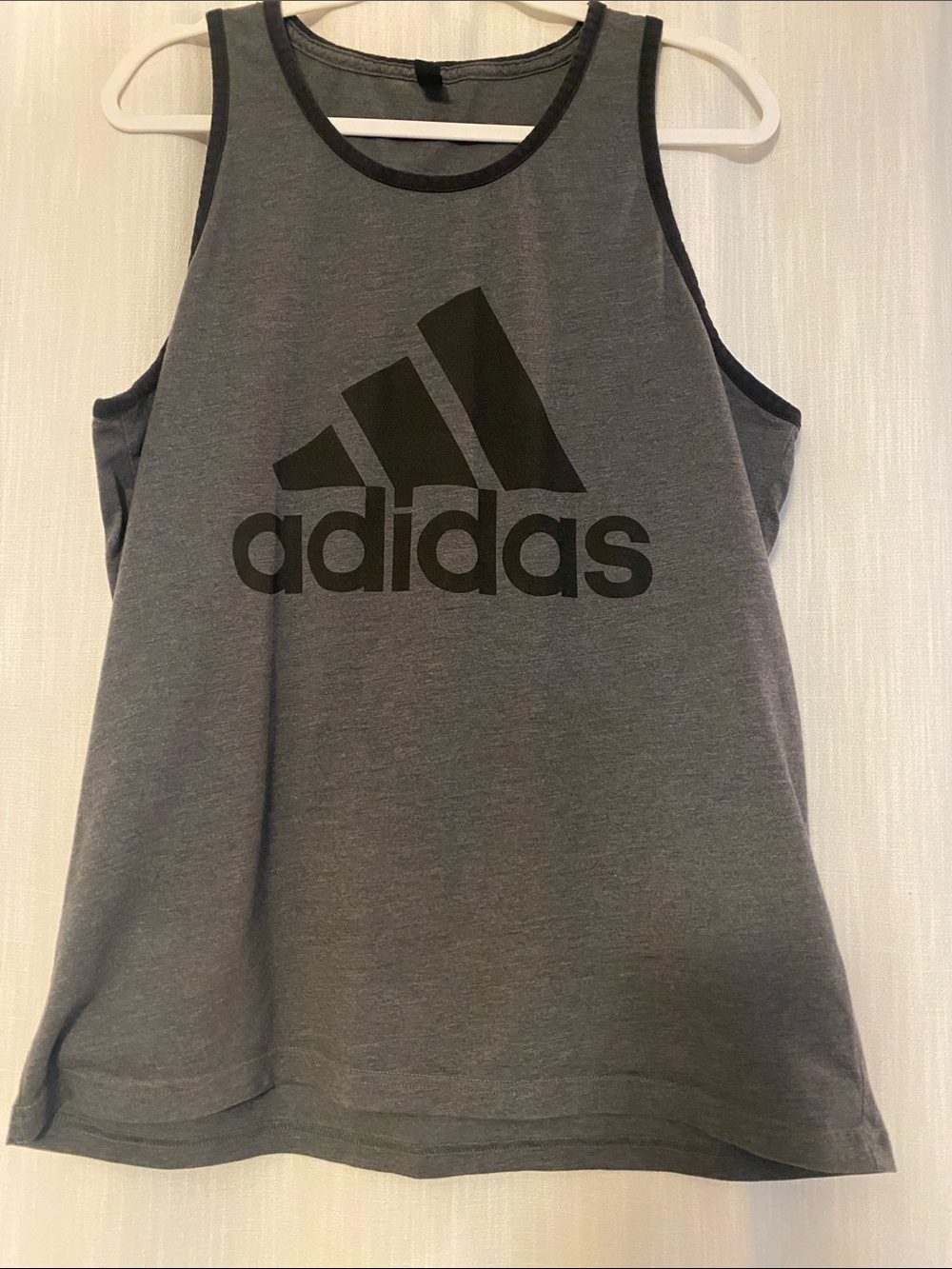 adidas Men’s Grey Tank Top with Black Logo